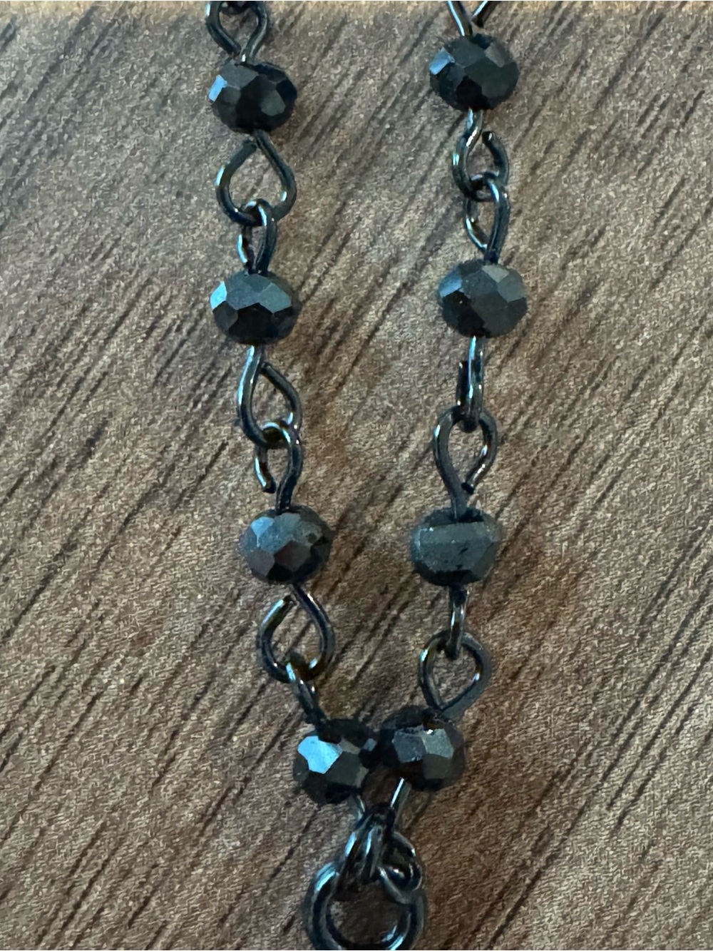 Hot Topic Black Beaded Cross Necklace - Picture 3 of 3